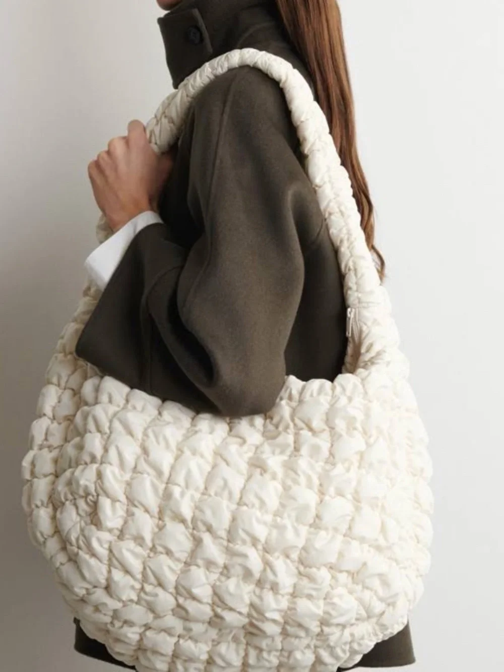 COS Oversized Quilted Black Puffer Hobo Bag - LIKE NEW